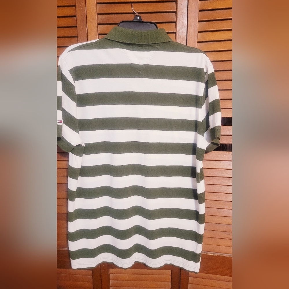 Tommy Hilfiger Vintage Olive Green and White Polo Shirt. Mens Size Mediun - Picture 2 of 6